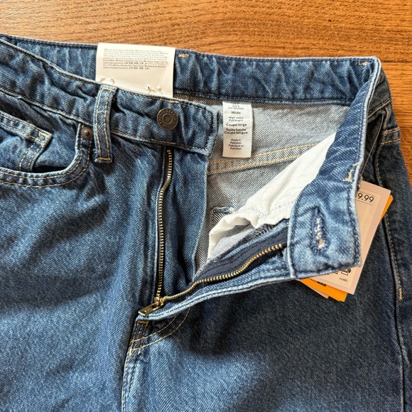 NWTs H&M &Denim High Waisted Wide Leg Dark Blue Jeans - Picture 8 of 10